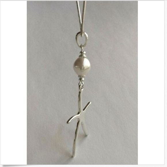 Silver Pearl Starfish Necklace 16-19" Sea Life Island Freshwater White Plated - Picture 7 of 8